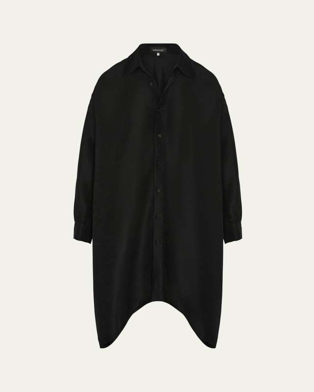 Wide A-Line Shirt With Collar (Very Long Length)